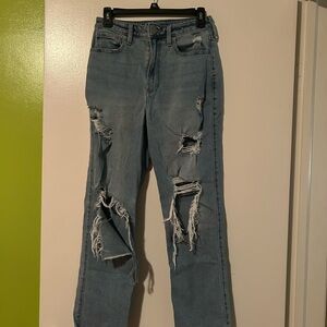 Hollister Blue Boyfriend Jeans Vintage Distressed
